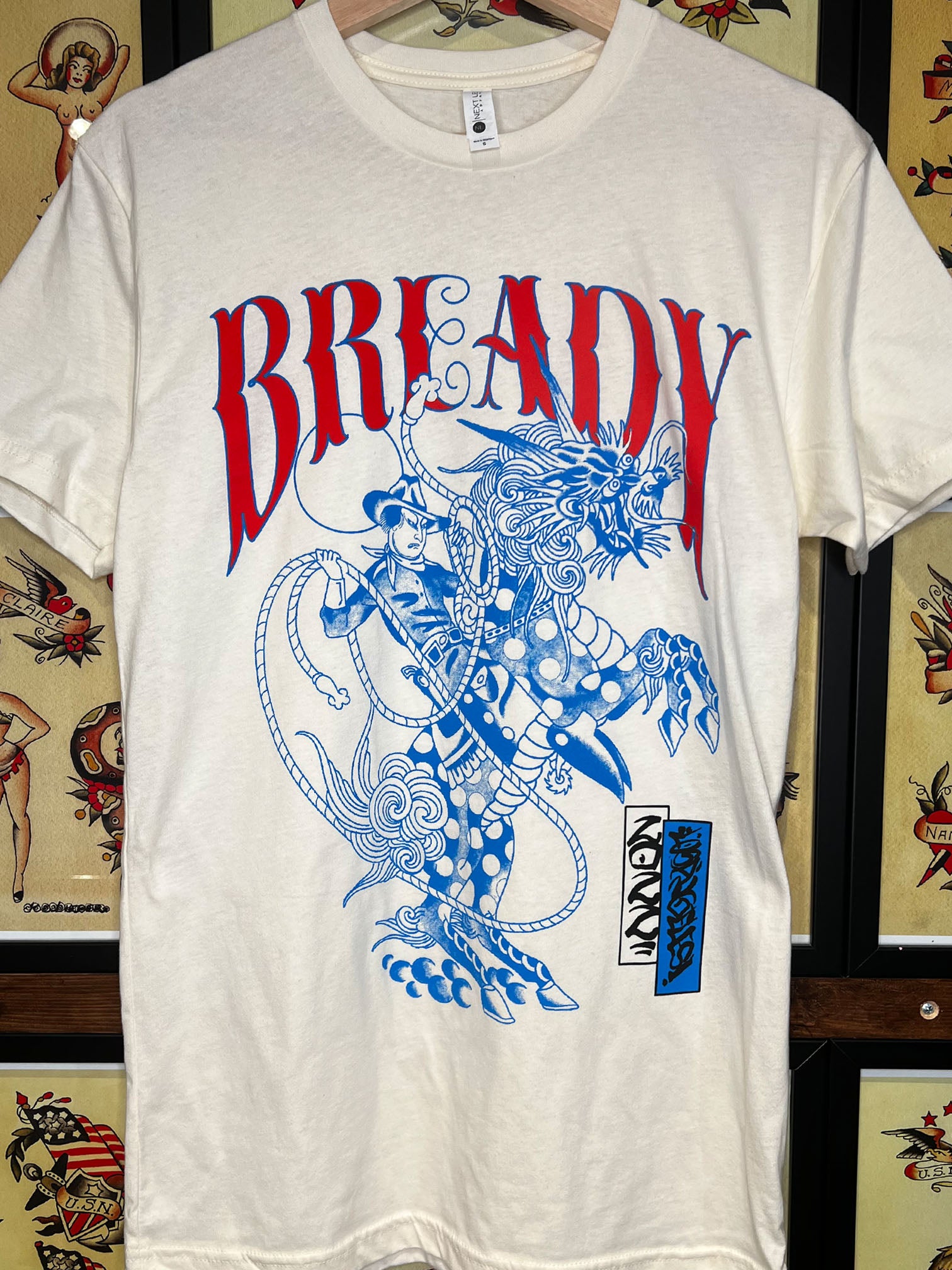 Qilin Cowboy Printed Tee Shirt by Alex John Bready Tattoo